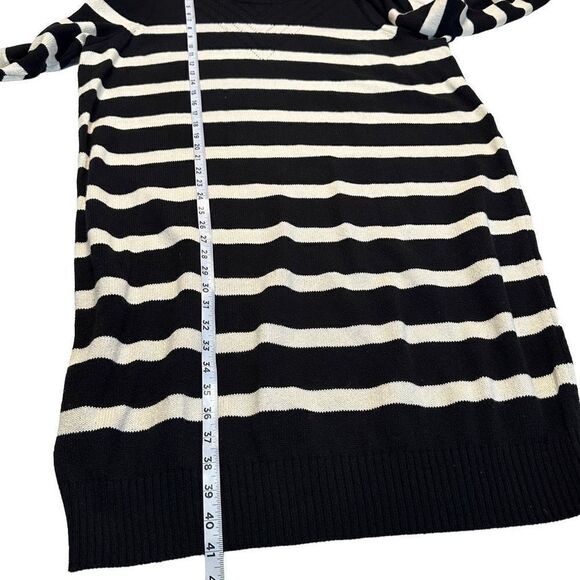 Lane Bryant Black White Knit Striped Longsleeve Sweater Dress Womens 22/24P NWT - Picture 8 of 11